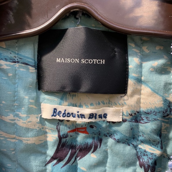 Maison Scotch Soda Blue Tweed jacket blazer SM-Med - Picture 2 of 14